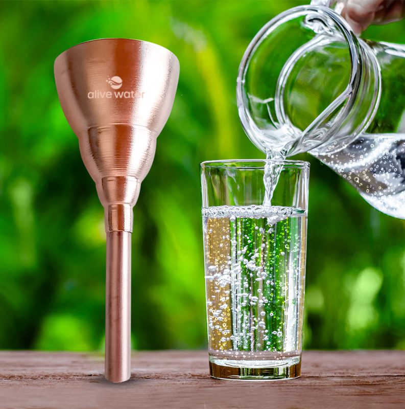 Alive Water Vortex Funnel filling up a glass with water