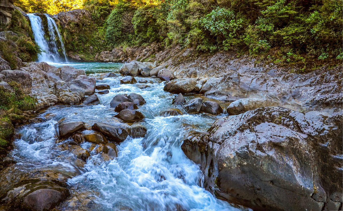 Beautiful water falls and river