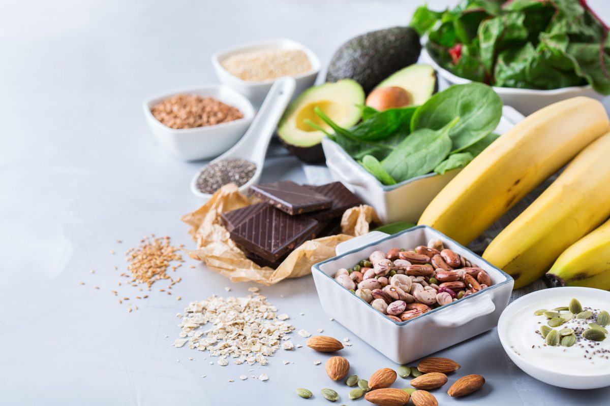 different nuts, fruits and vegetables