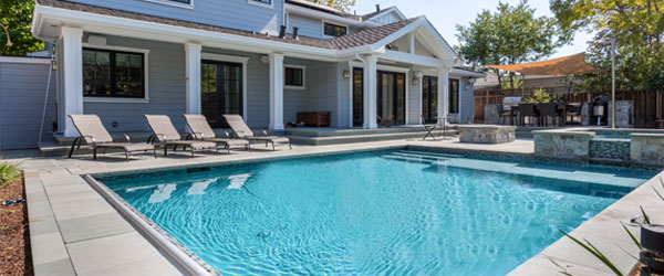 residential swimming pool with clear water