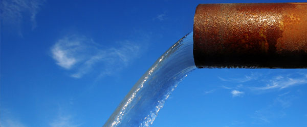 water from huge pipe
