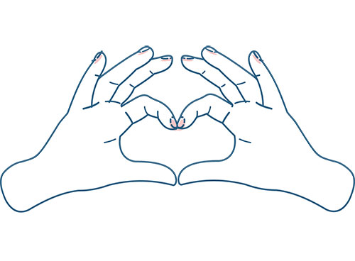 Sezzle It heart shape hand logo