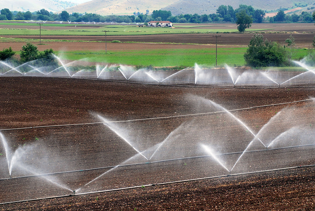 Irrigation for large farms using agriculture water filter 