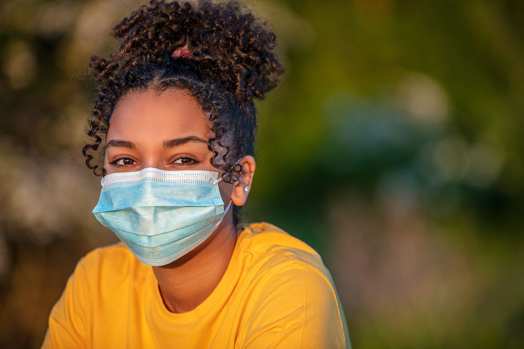 girl with mask during covid 19 pandemic 